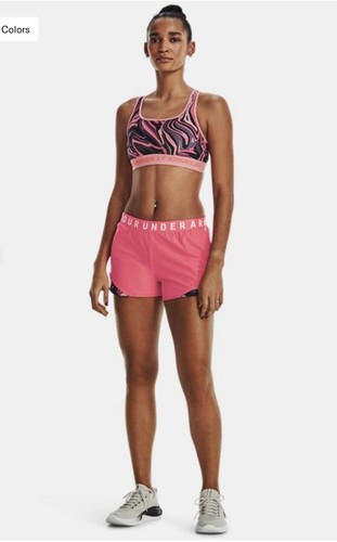 Under Armour Play Up 3.0 TriColor Pink Shorts ~Women’s Large~NWT - Picture 5 of 9
