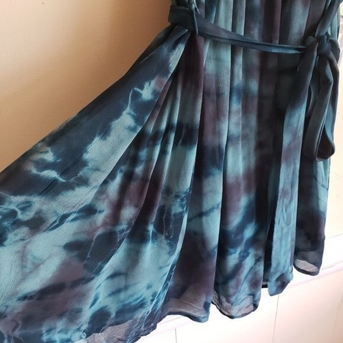 Young Fabulous and Broke Teal Tie Dye Swing Dress XS Vacation Summer NWT - Imagen 7 de 11
