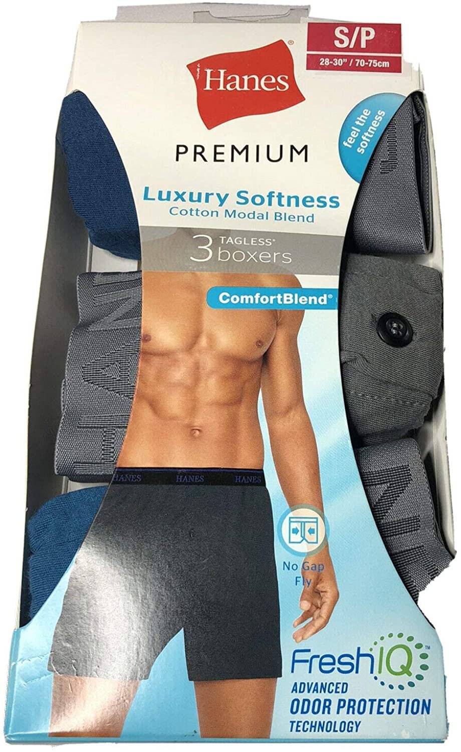 Ultimate Hanes Premium Men's Cotton Modal Boxer Shorts 3pk Colors