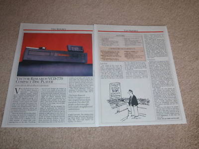 Vector Research VCD-770 CD Review,2 pgs, 1987, Rare!