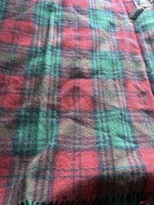 Vintage Checked Tartan Highland Home Industries 100 % Wool Rug Throw 58 x 54&rdquo;