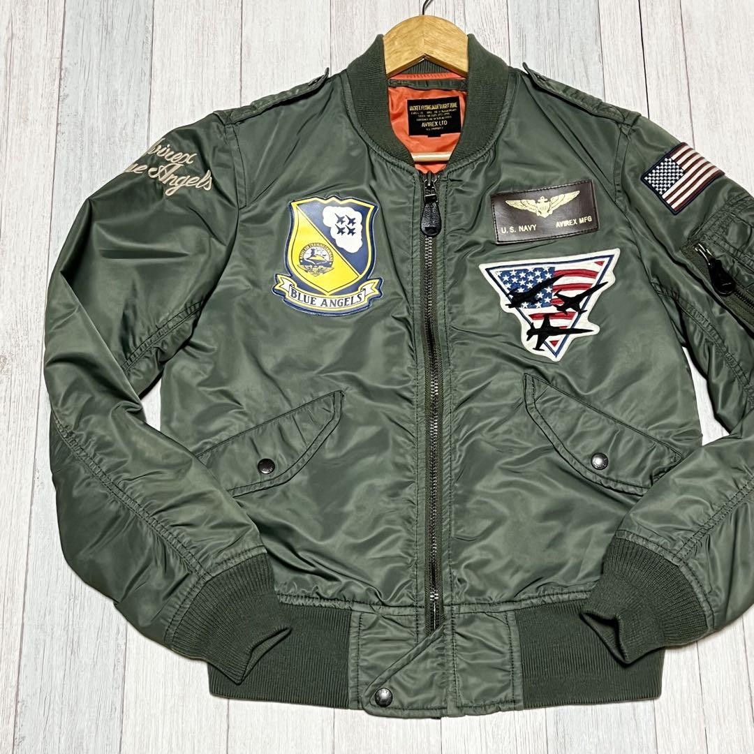 ジャケット・アウター AVIREX reversible ma-1 flightjacket navy Avirex M-1 Bomber Jacket Reversible Padded Flight Navy Men's