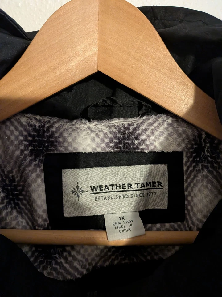 weather tamer cortavientos negro talla 1X Foto 2 de 4