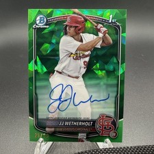 2025 JJ WETHERHOLT RC Bowman Sapphire Edition Chrome Prospect Green 25/99 Auto