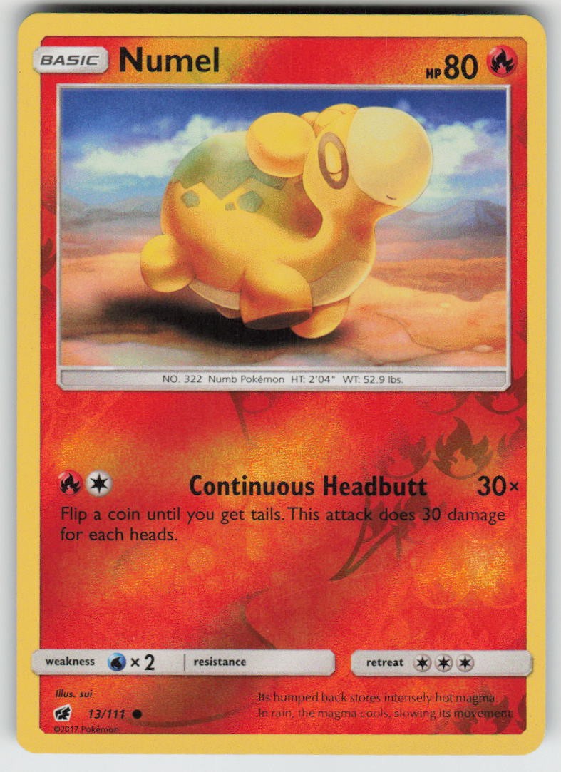 Numel 13/111 Common Crimson Invasion Pokemon Reverse Holo Near Mint