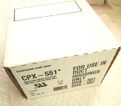 Notifier CPX-551 Intelligent Ionization Smoke Detector Fire Alarm DHX-501 / 502