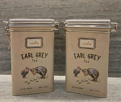 Charbrew Tea - Winnie the Pooh - 2 Collectible Caddies Locking Tins - Earl Grey