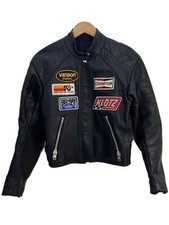VANSON Black Solid Leather Single Rider Jacke...
