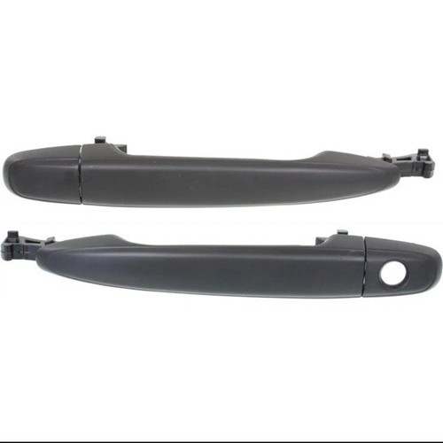 Door Handle Set For 2007-2011 Toyota Camry Front Smooth Black Plastic 2-Pcs - Picture 1 of 5