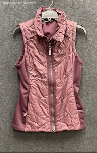 Athleta Women's Rock Ridge Quilted Puffer Vest Plum Full Zip Stretch Size S