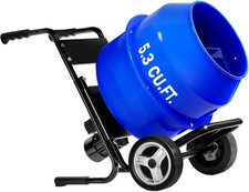Cement Mixer 5.3 Cu.Ft. Portable Electric Drum Concrete Mixer, Heavy Duty Power 