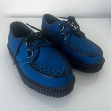 Demonia V-Creeper-502S Blue Suede M4.0 W5.5 1" Platform