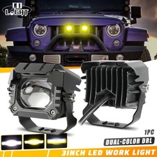3inch Led Dual Color Spot Pods Work Light Offroad Driving Fog Lamp Truck Suv Dot