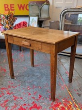 Early 20th Century Library/Kitchen Table or Desk in solid Oak. Vintage/Antique