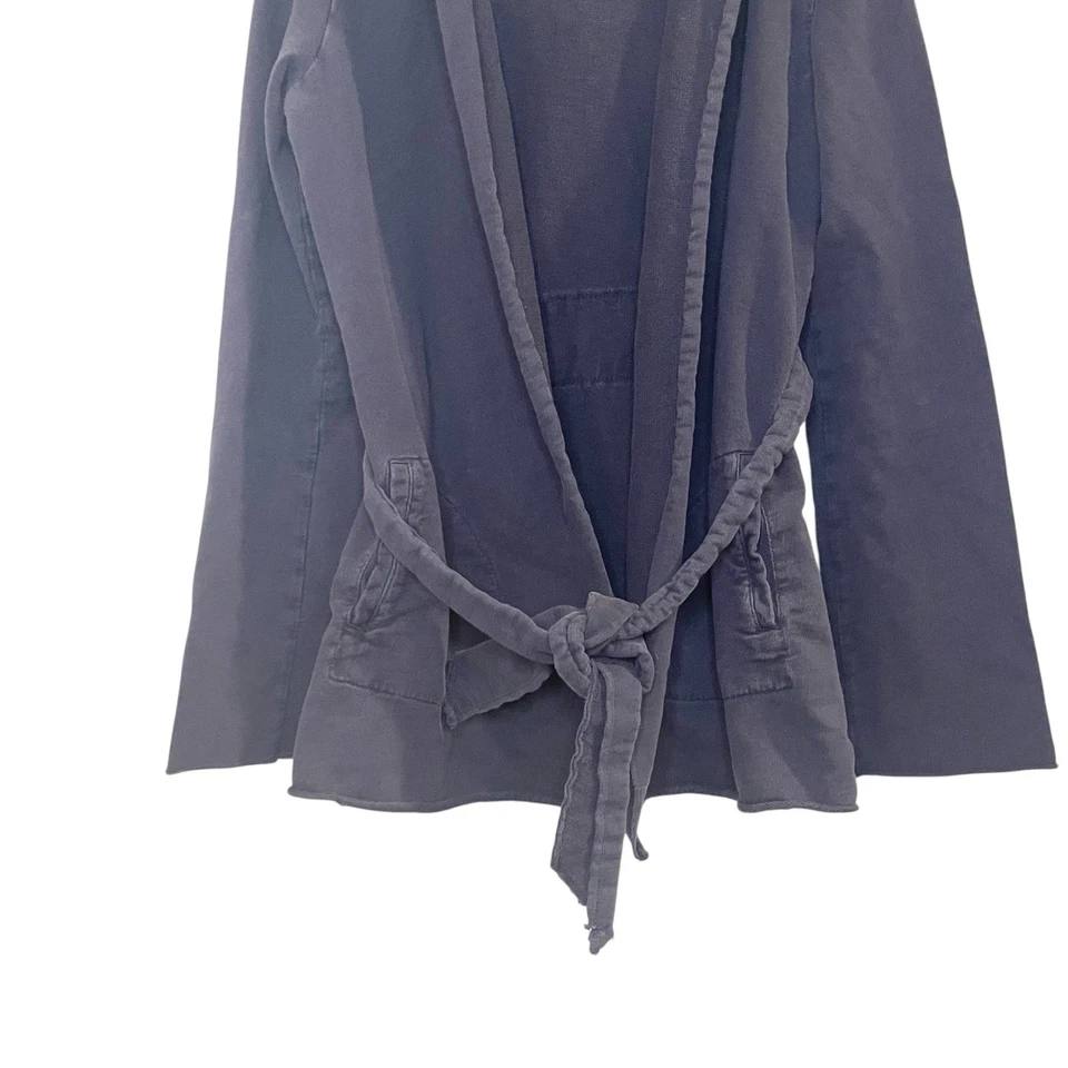 Lucky Brand 90 年代 Y2K 连帽运动衫腰带纯色海军蓝开衫蓝色 M 码 — 第 3/4 张图片