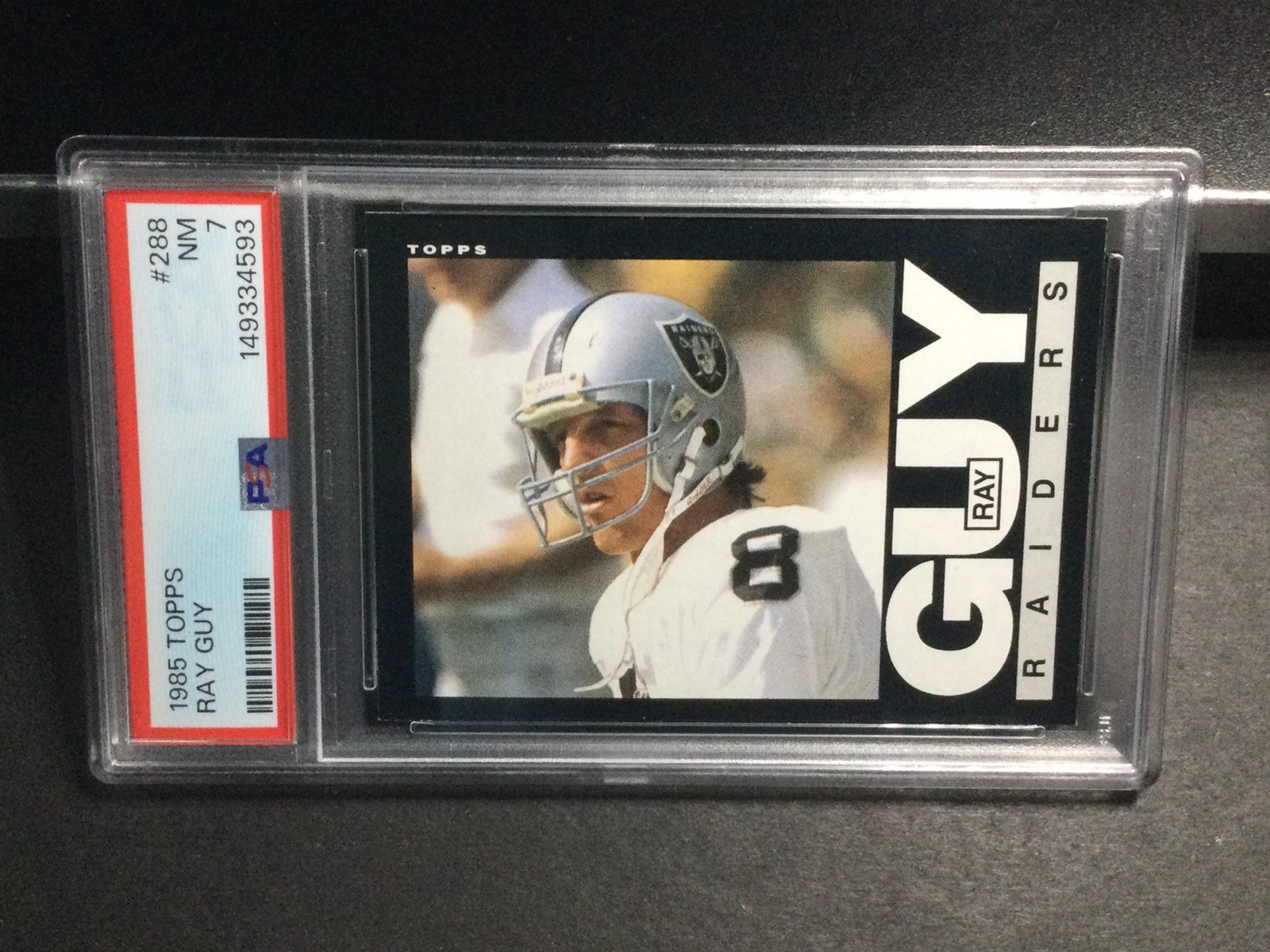 1985 Topps #288 Ray Guy Football Card PSA 7 Near Mint