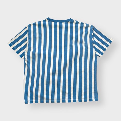 Vtg 90s Guess Jeans USA Vertical Striped Tee Shirt, RARE, Embroidered Logo 2XL - 第 2/7 張圖片