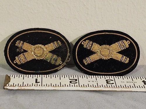 Civil War Artillery Officer Crossed Cannon Embroidered Hat Insignia 1.75" Lot