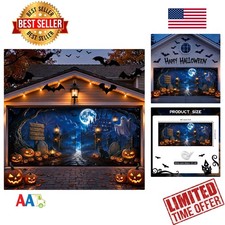 Halloween Garage Door Cover 7 X 16 Ft, Garage Door Halloween Decorations Vibrant