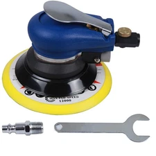 6" Air Palm Random Orbital Sander, Dual Action Pneumatic Polisher Speed Adjus.