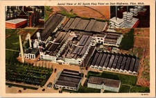 Postcard MI Flint Michigan AC Spark Plug Plant Industrial Dort Highway JK15