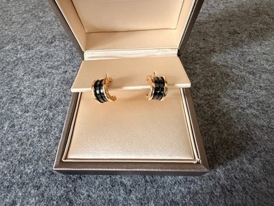 Ohrringe original BULGARI  Pink Gold 750 Black Ceramic 18 Karat