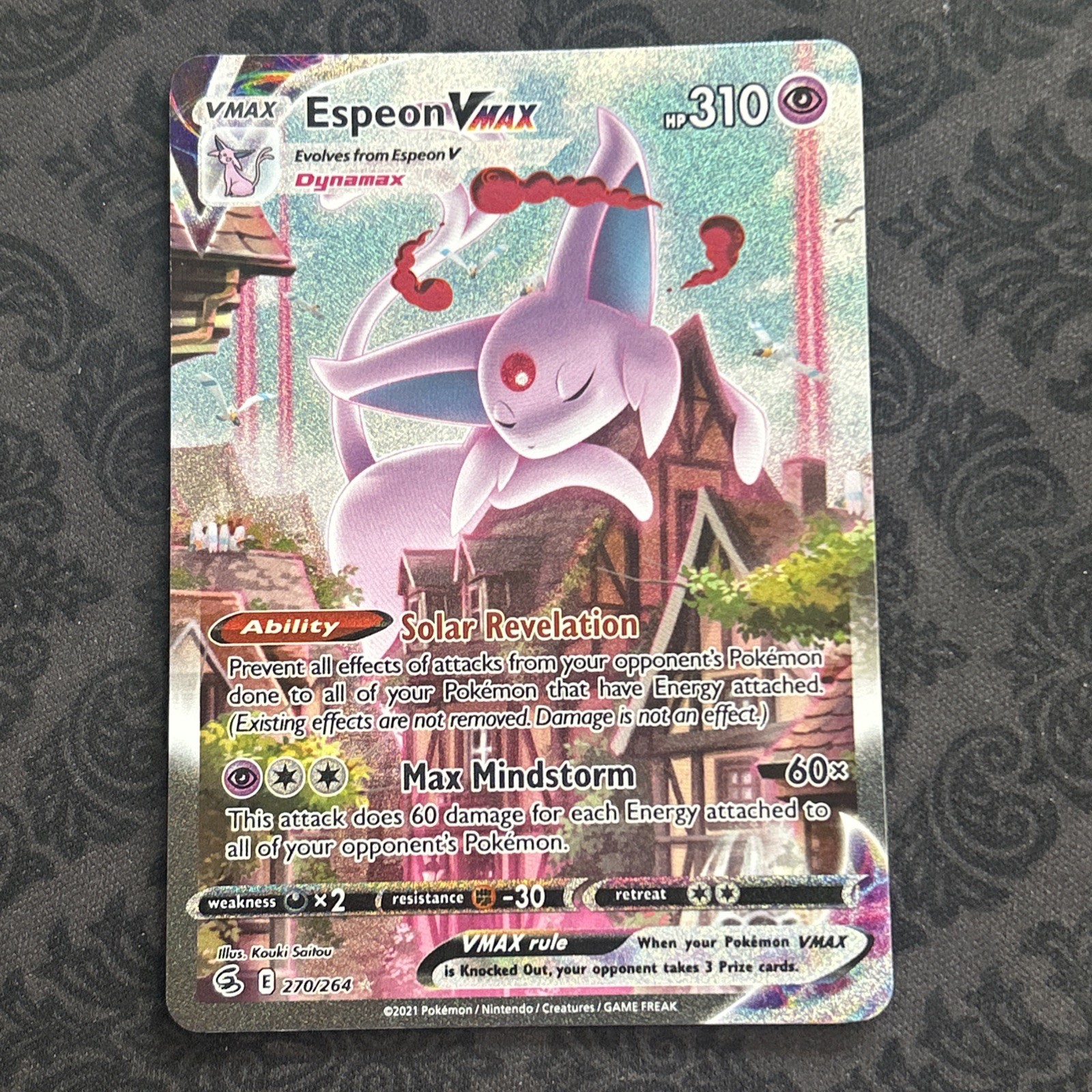 Pokemon Espeon VMAX Alternate Art Secret Rare Holo 270/264 Fusion Strike ENG