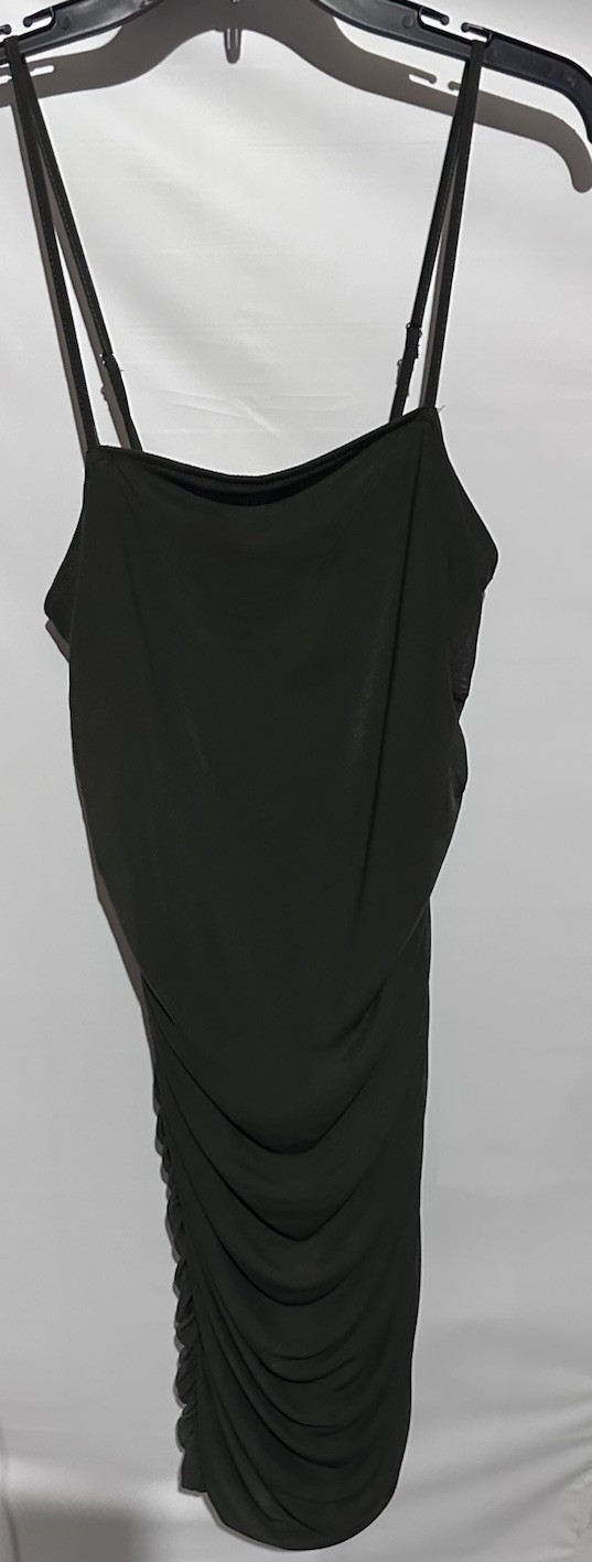 Forever 21 Olive Green Cocktail Party Bodycon Sheath Dress Ruched Size M
