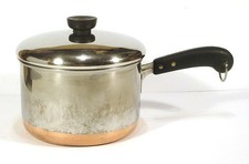 1930s 40s Scarce Early Vintage REVERE WARE Copper 3 Quart SAUCEPAN LID Prewar