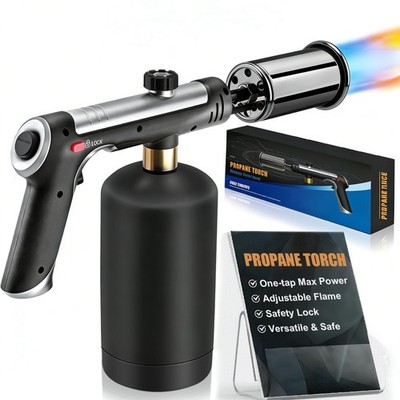 Torch Gun with One-Touch Max Fire, Flame Thrower with Safety Lock, Blow Torch Gu