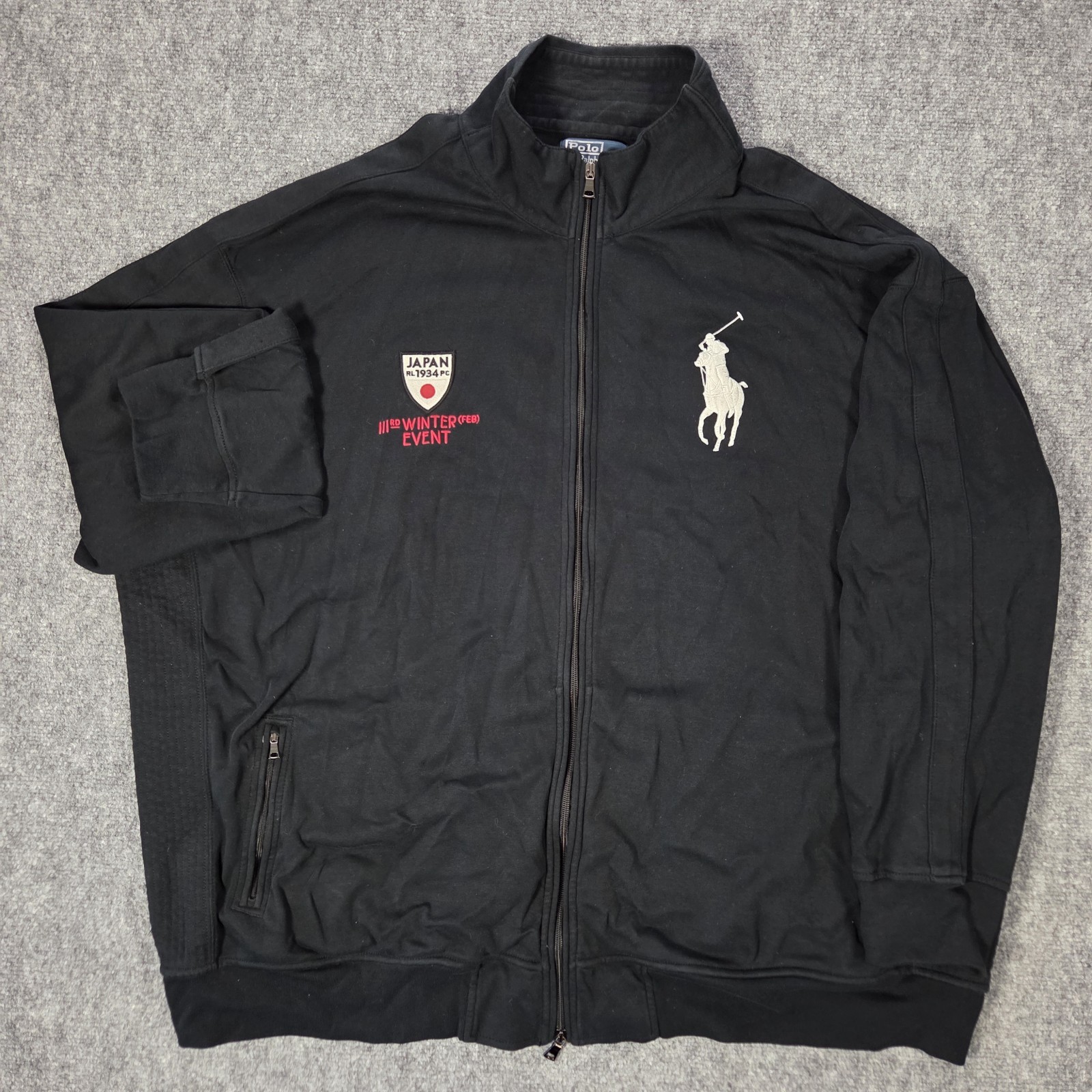 Vtg Polo Ralph Lauren Jacket Mens 4XB Big Black Big Pony Japan 1934 Winter Event