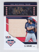 2019 PANINI STARS STRIPES USA CJ ABRAMS AUTO BAT /5 BLACK GOLD SILHOUETTES Nats