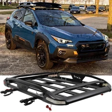 Roof Racks Cargo Basket Cross Bars with LED Lights For Subaru Crosstrek 2024-25