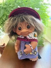 604 8  DAM Troll With New Wool And Dress, Vintage Hat.