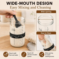 Sourdough Starter Kit for Beginners, 34oz Wide Mouth Sourdough Starter Jar wi...