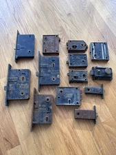 Antique Victorian Erwin Sargent Mortise Lock Skeleton Door Key Lot Parts Rustic
