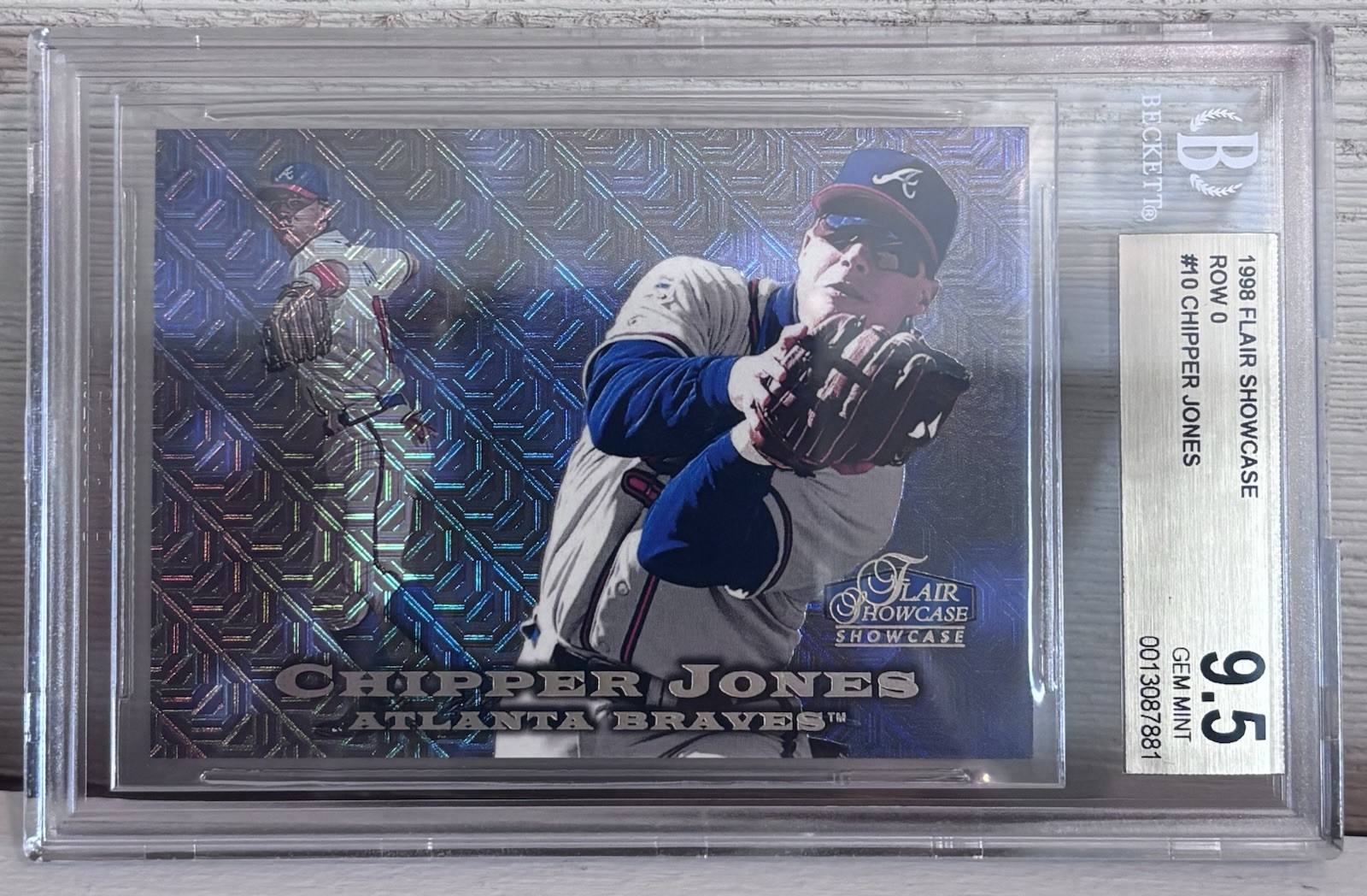 1998 Flair Showcase #10 Chipper Jones Row 0 #/250 BGS 9.5 GEM MT 🔥 Pop 3 📈🌈