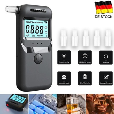 Alkoholtester Testsieger Polizeigenau Promille-Test Atem-Messgerät 5 Mundstücke