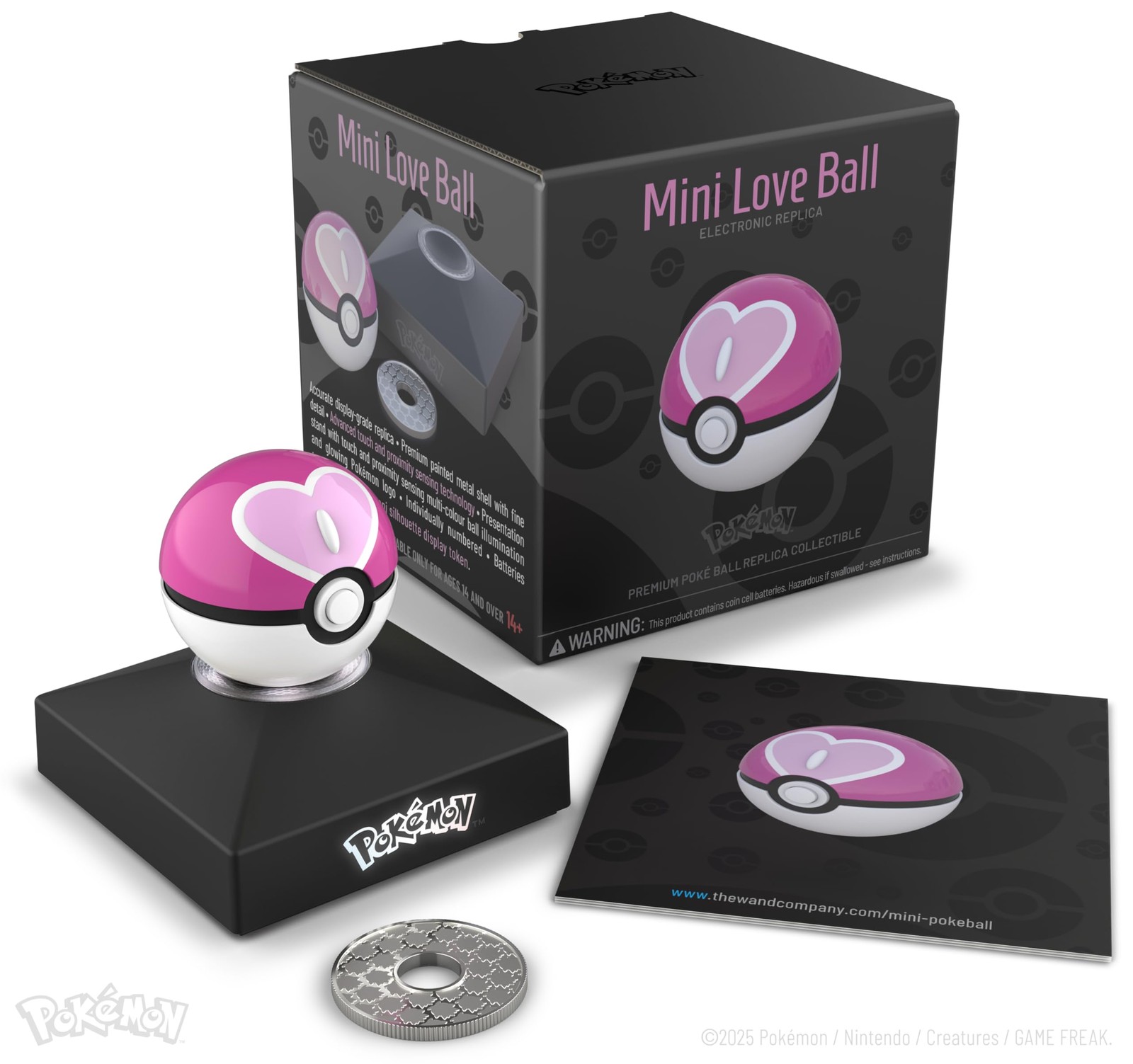 Pokemon Diecast Replik Mini Sympaball Love Ball ACC NUOVO