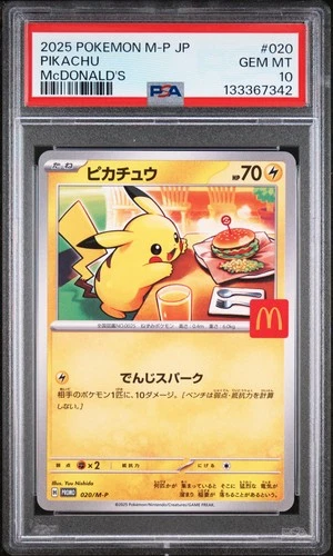 2025 POKEMON JAPANESE M-P PROMO MCDONALD'S #020 PIKACHU PSA 10
