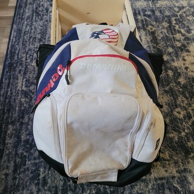 DeMarini Voodoo OG Bat Compartment Backpack Adjustable Strap White/Blue/Red