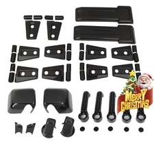 Carbon Fiber ABS Door Hinge Handle Cover Trim Kit For 07-18 Jeep Wrangler JK JKU