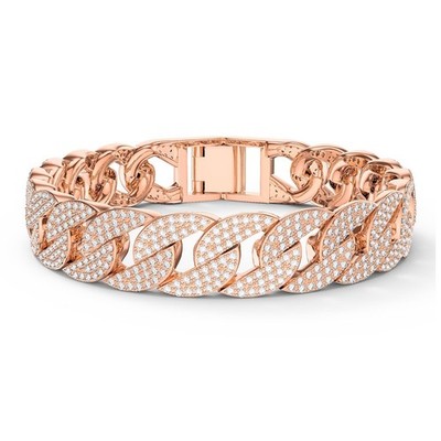 18.00Ct Round Cut Real Moissanite Infinity Bracelet 14K Rose Gold Plated Silver