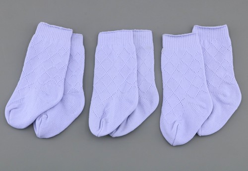 American Girl 3 pairs of Light Purple Diamond Knit Socks 18" doll meet outfit