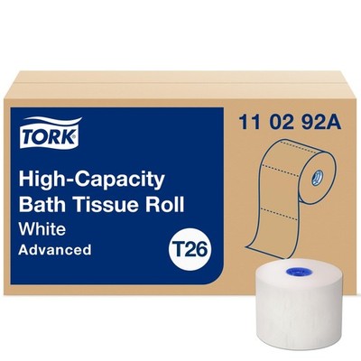 Tork High-Capacity Toilet Paper Roll White T26, Advanced, 2-Ply, 36 x 1000 sh...