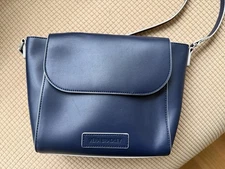 Vera Bradley Royal Blue Leather Crossbody Handbag Small