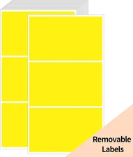 Removable Colored Labels Stickers, 3X5 Inch Removable Large Label Stickers for M