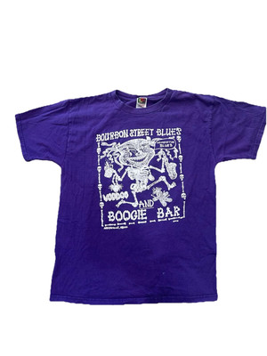 Vintage 90s Bourbon Street Blues T-Shirt New Orleans Jazz Boogie Bar Promo Reno