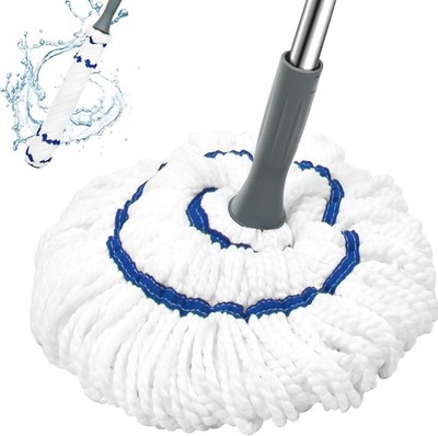 Self-Wringing Floor Mop with 52.5'' Handle, Heavy Duty Wet Mop, White