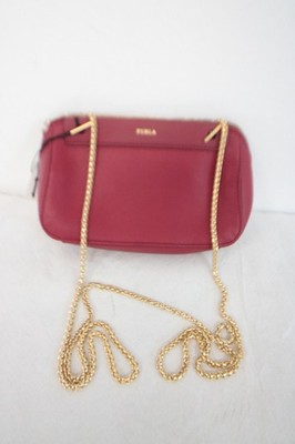 Furla Fenice Mini Crossbody Rot Tasche Handtasche Schultertasche Leder 918591